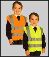 Equestrian Safety on Childrens Kids Yellow   Orange Hi Vis High Viz Safety Vest Waistcoat