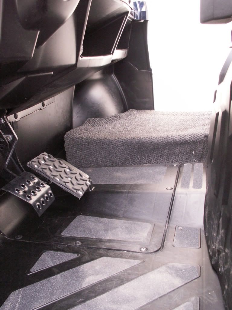 Floor mods antislip, 4" riser, gas pedal extension PRC Polaris