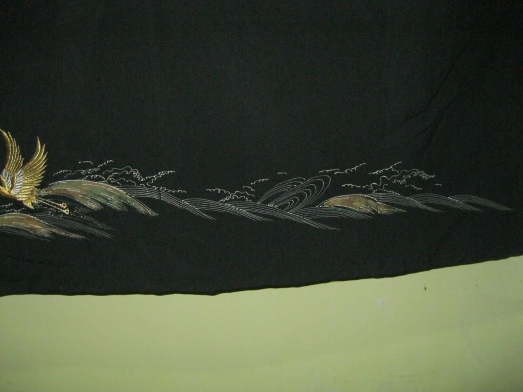 Kimono tomesode bird hand painted embroidered photo IMG_9066.jpg
