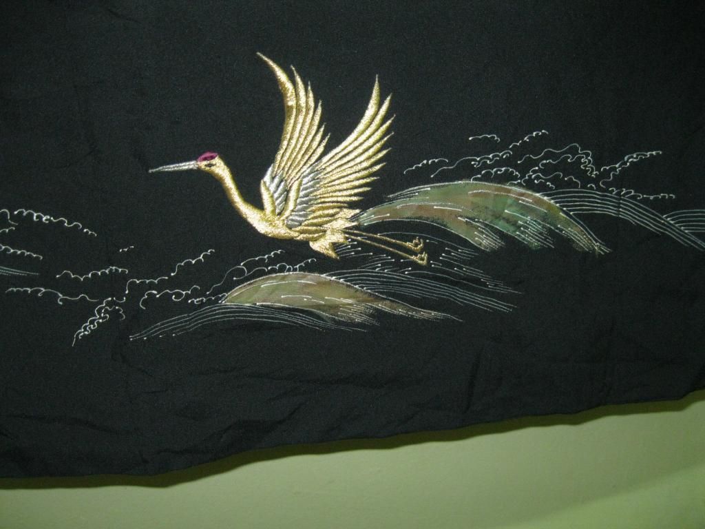 Kimono tomesode bird hand painted embroidered photo IMG_9069.jpg