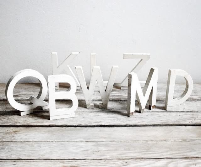 http://www.etsy.com/listing/60106586/vintage-white-wooden-standing-letters