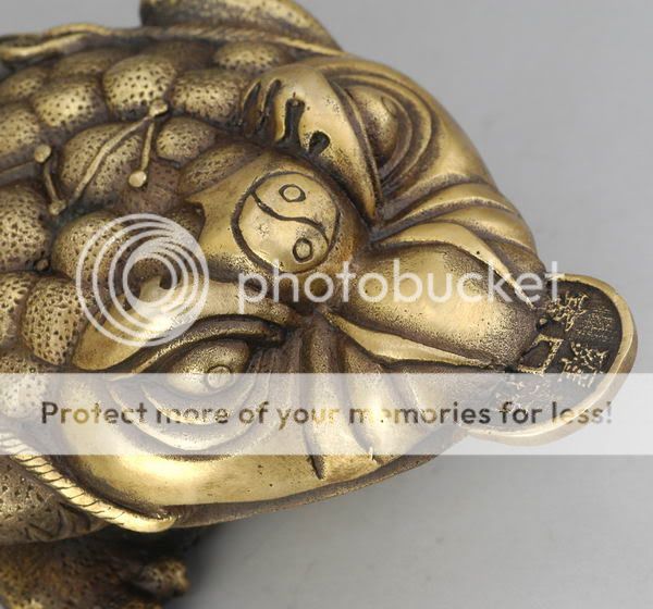 CHINESE Eximious BRASS CARVED LUCKYMONEY FROGTOAD STATUE  