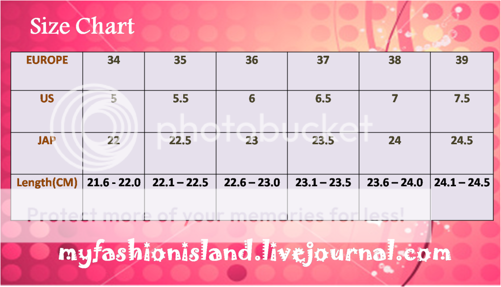 charles and keith shoes size chart